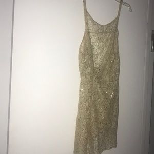 LOLA x LF NYE cream see through sequence dress